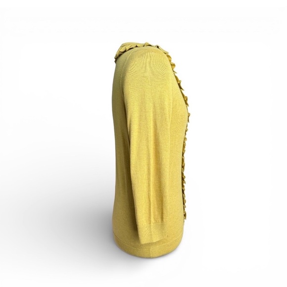 Boden Mustard Ruffle Trim Cardigan - Picture 6 of 9
